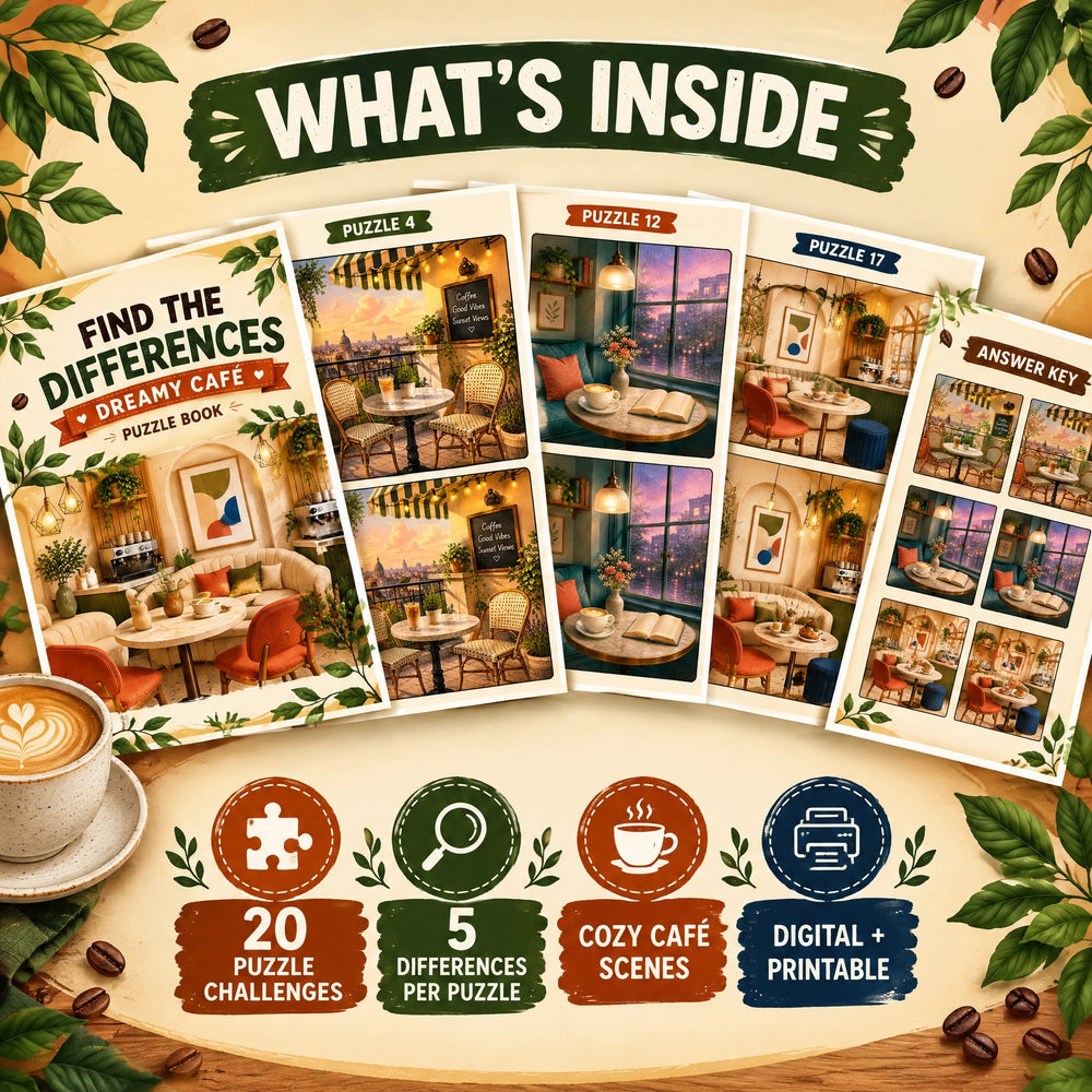 Find the Differences – Dreamy Café Edition Puzzle Book