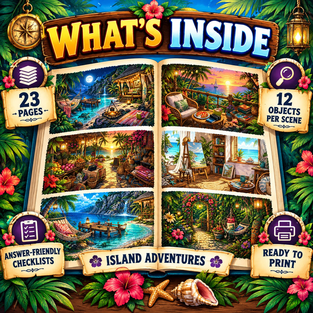 Theme Island Hidden Objects – Tropical Adventure Activity Book