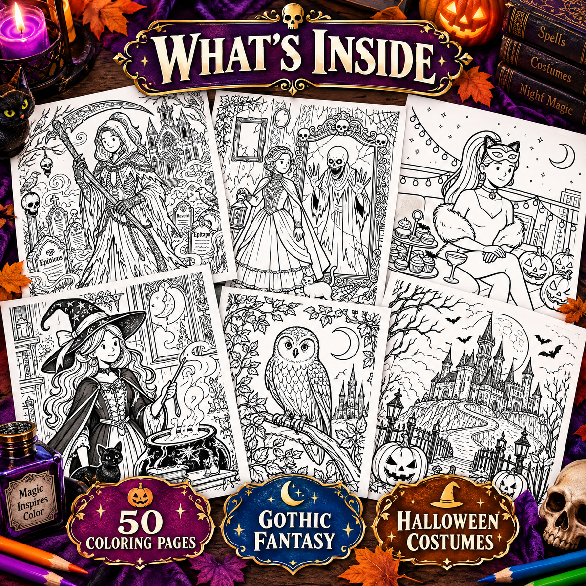 Dreamy Halloween Costume Coloring Book