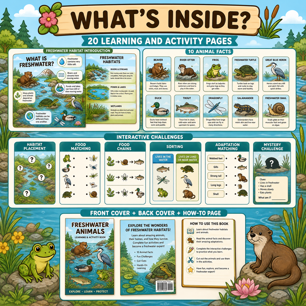 Freshwater Animals Educational Activity Book PDF