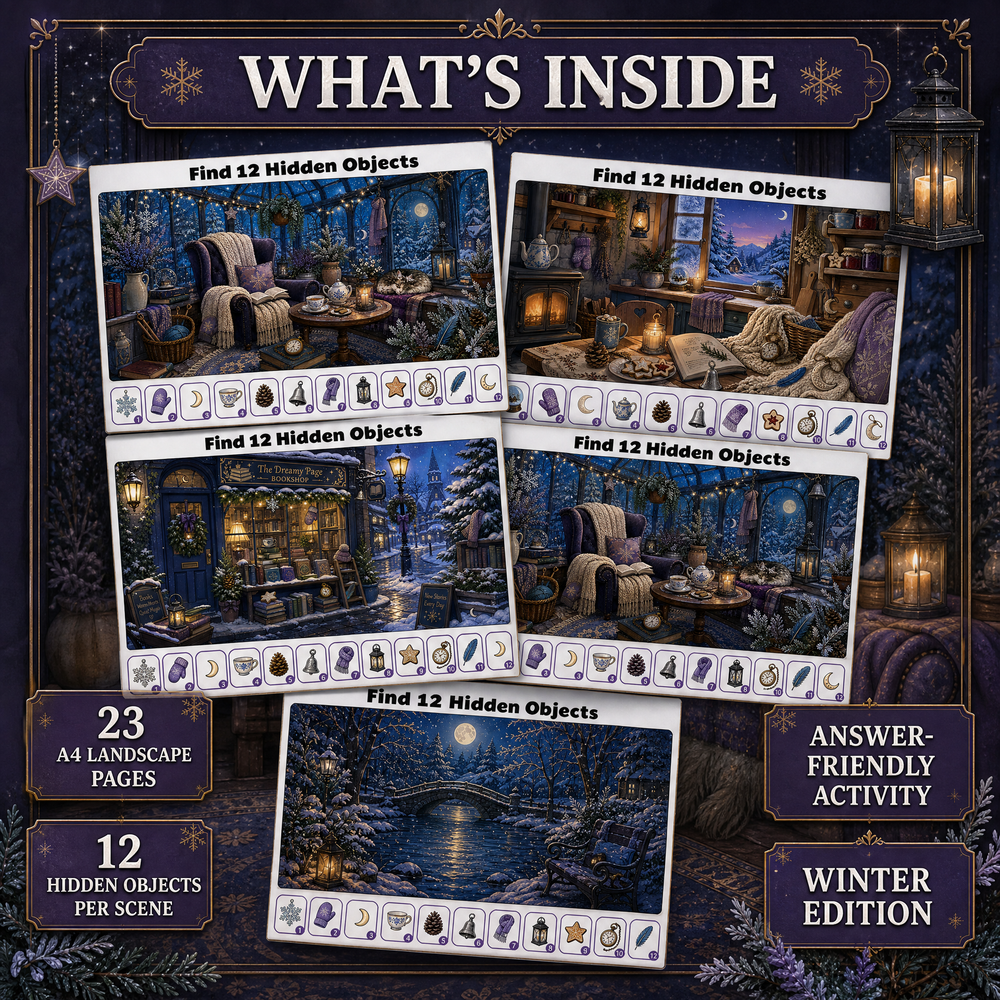 Find 12 Hidden Objects: Dreamy Winter Edition