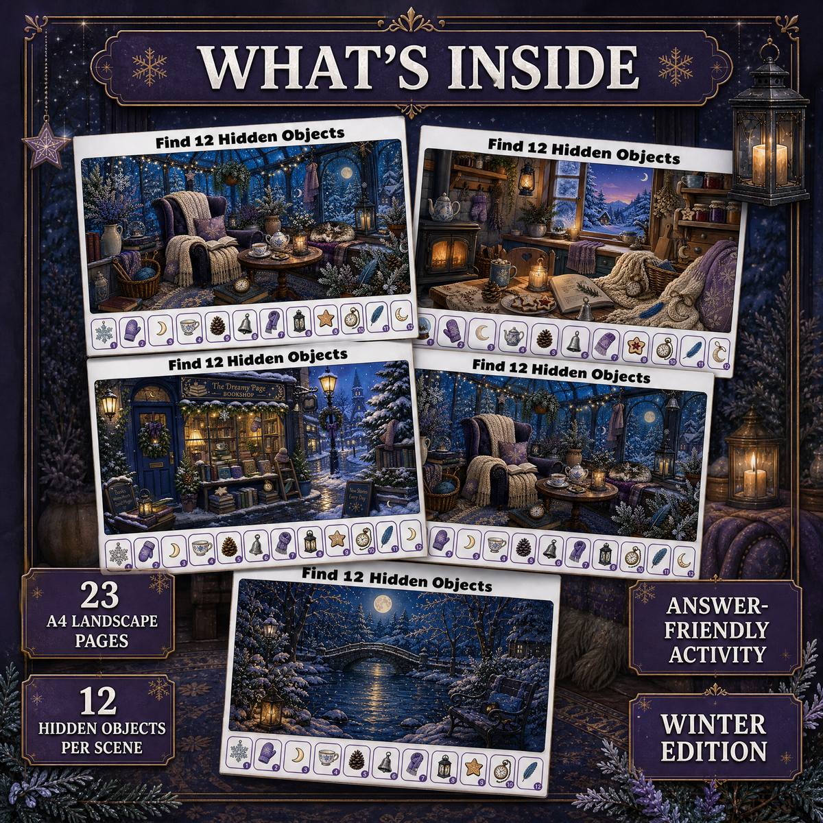 Find 12 Hidden Objects: Dreamy Winter Edition