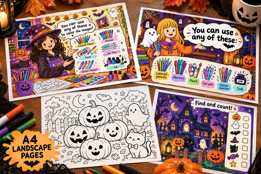 The Halloween Collection  - Coloring Books and Learning Games for Spooky Season