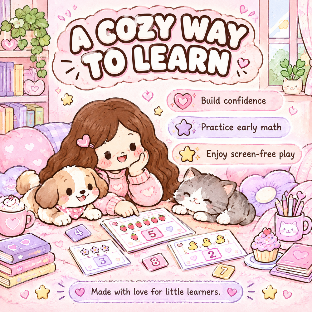 Cozy Animal Number Games – 30 Printable Math Activities for Kids Ages 4–7  A4 Landscape PDF  English Digital Product
