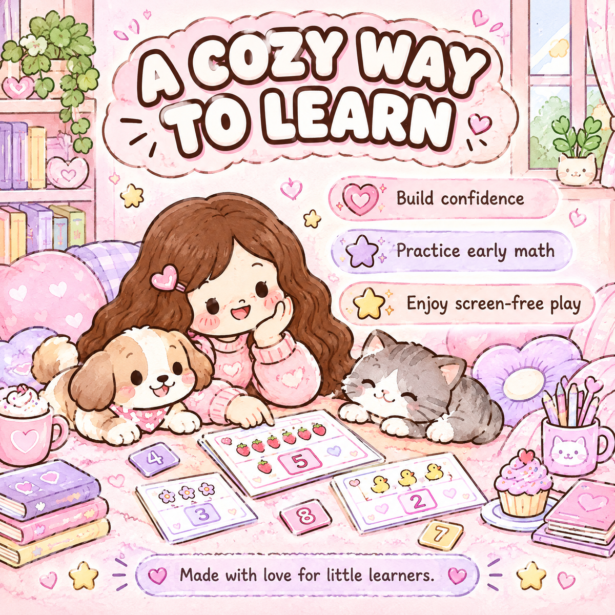 Cozy Animal Number Games – 30 Printable Math Activities for Kids Ages 4–7  A4 Landscape PDF  English Digital Product