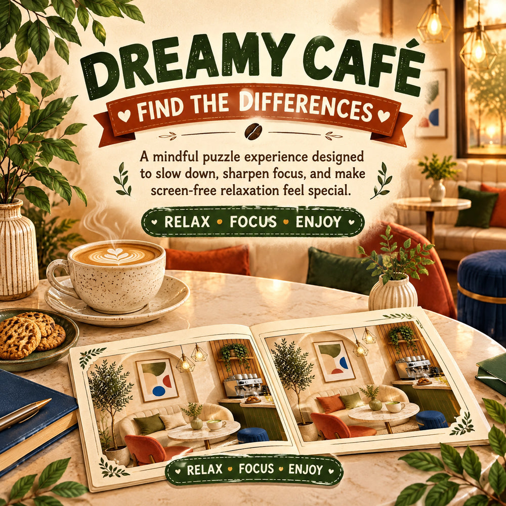 Find the Differences – Dreamy Café Edition Puzzle Book