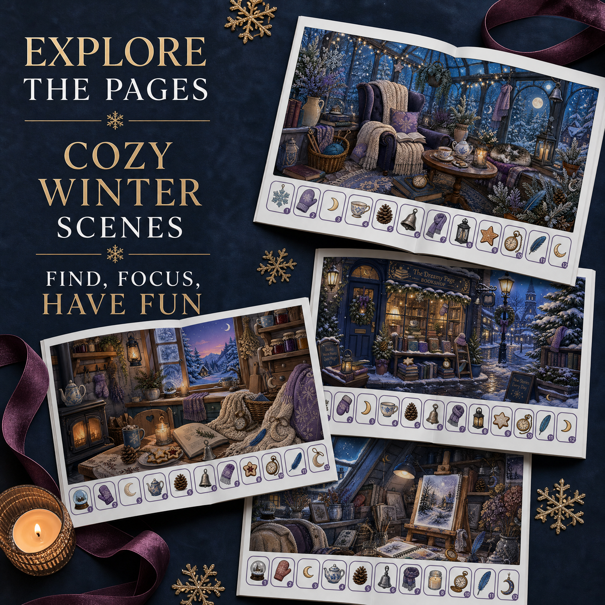 Find 12 Hidden Objects: Dreamy Winter Edition