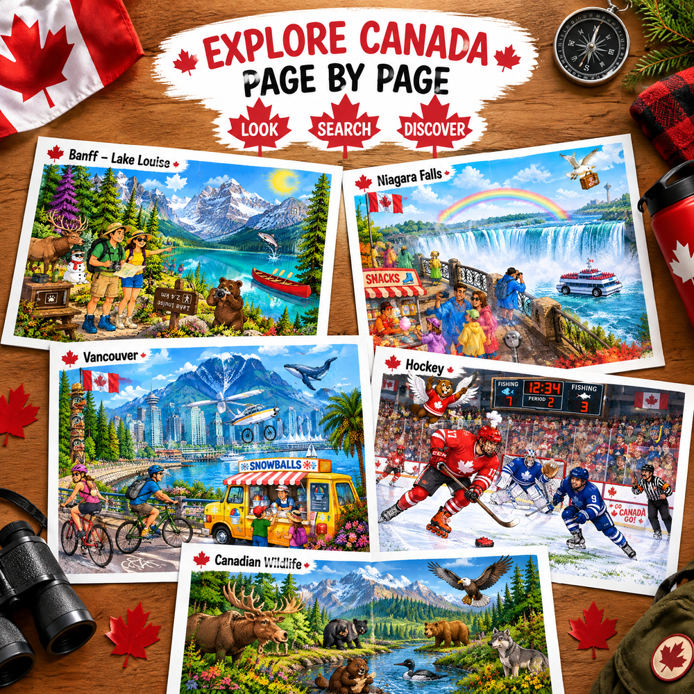 Explore Canada while searching for hidden anomalies - Printable PDF Activity Book