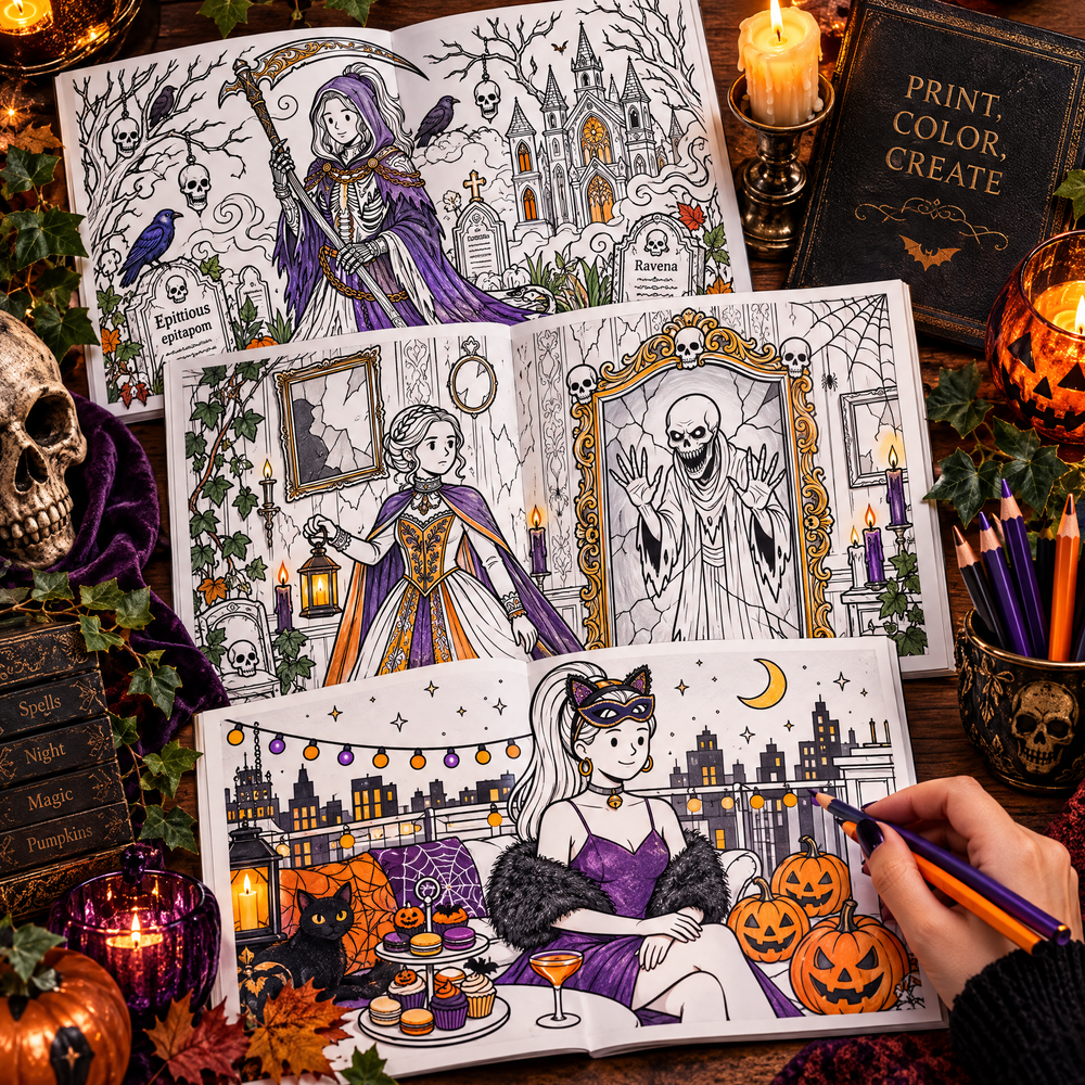 Dreamy Halloween Costume Coloring Book