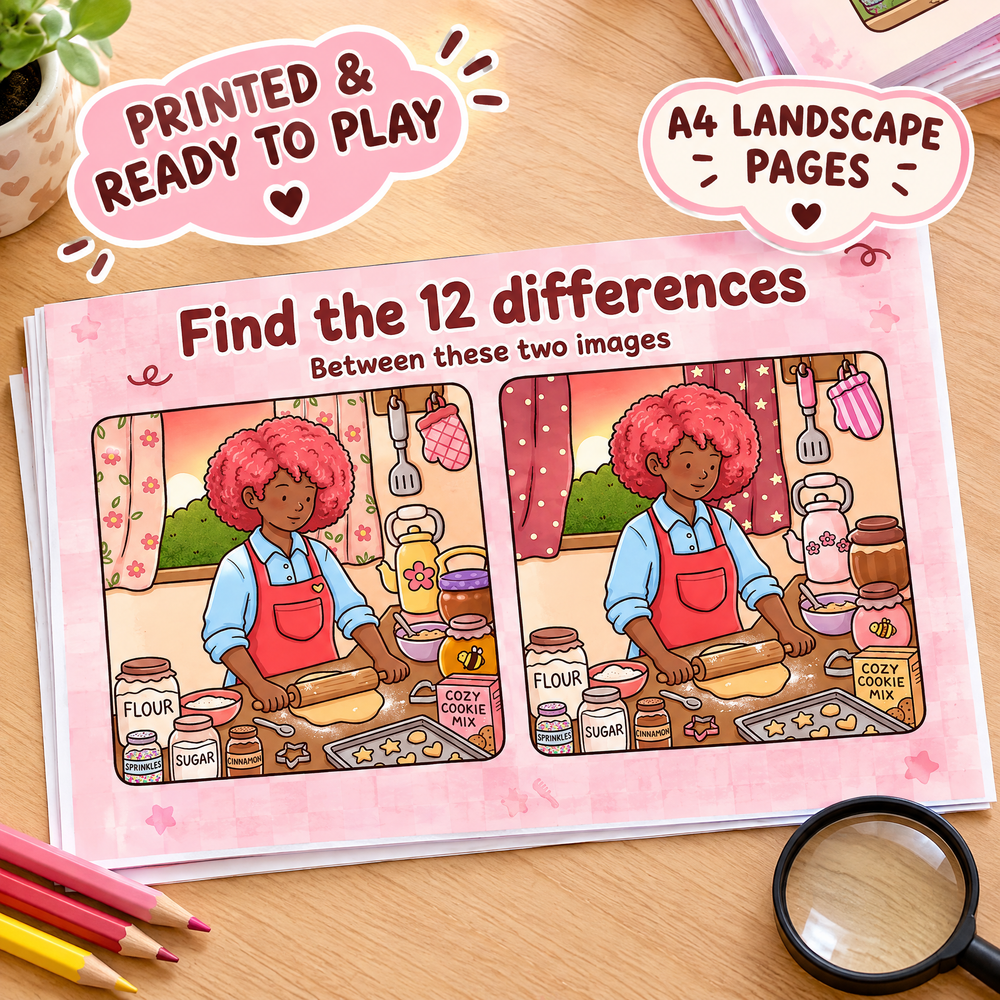 Find 12 Differences – Cozy Home Edition Puzzle Book