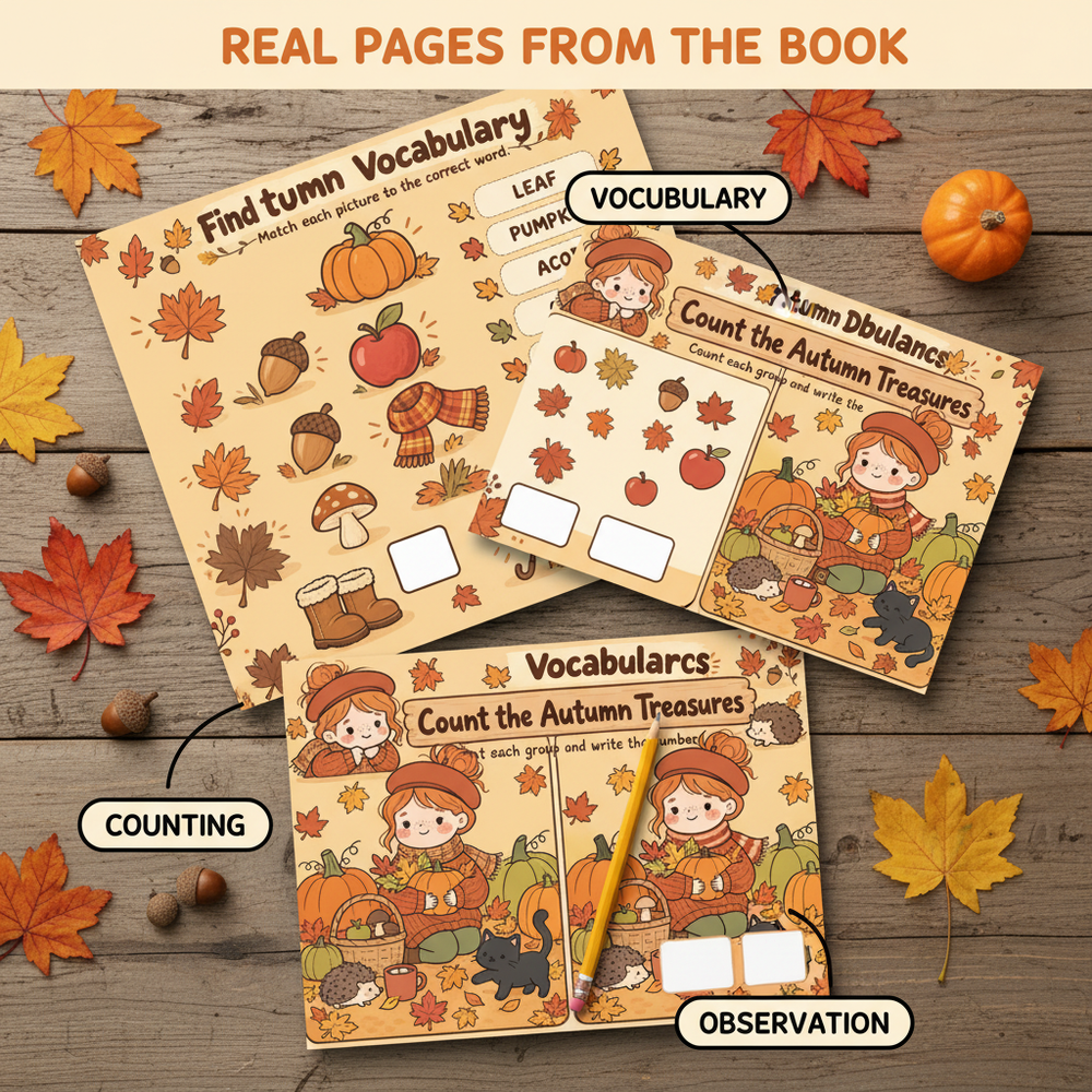 Autumn: Learn, Discover &amp; Play  Explore Autumn Through Counting, Matching, Patterns and Logic