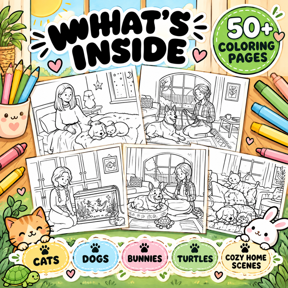 Dreamy Home Pets — Coloring Book