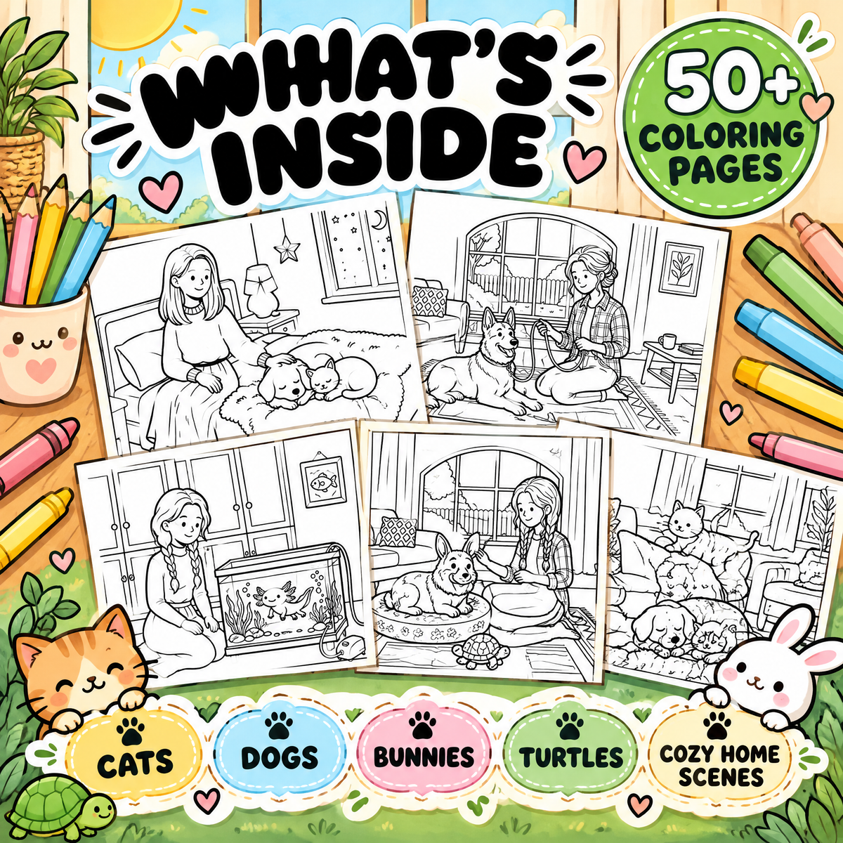 Dreamy Home Pets — Coloring Book