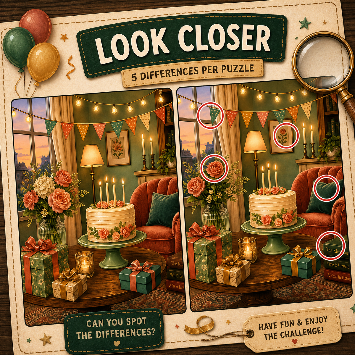 Find the Differences: Book of Games – Cozy Party Edition