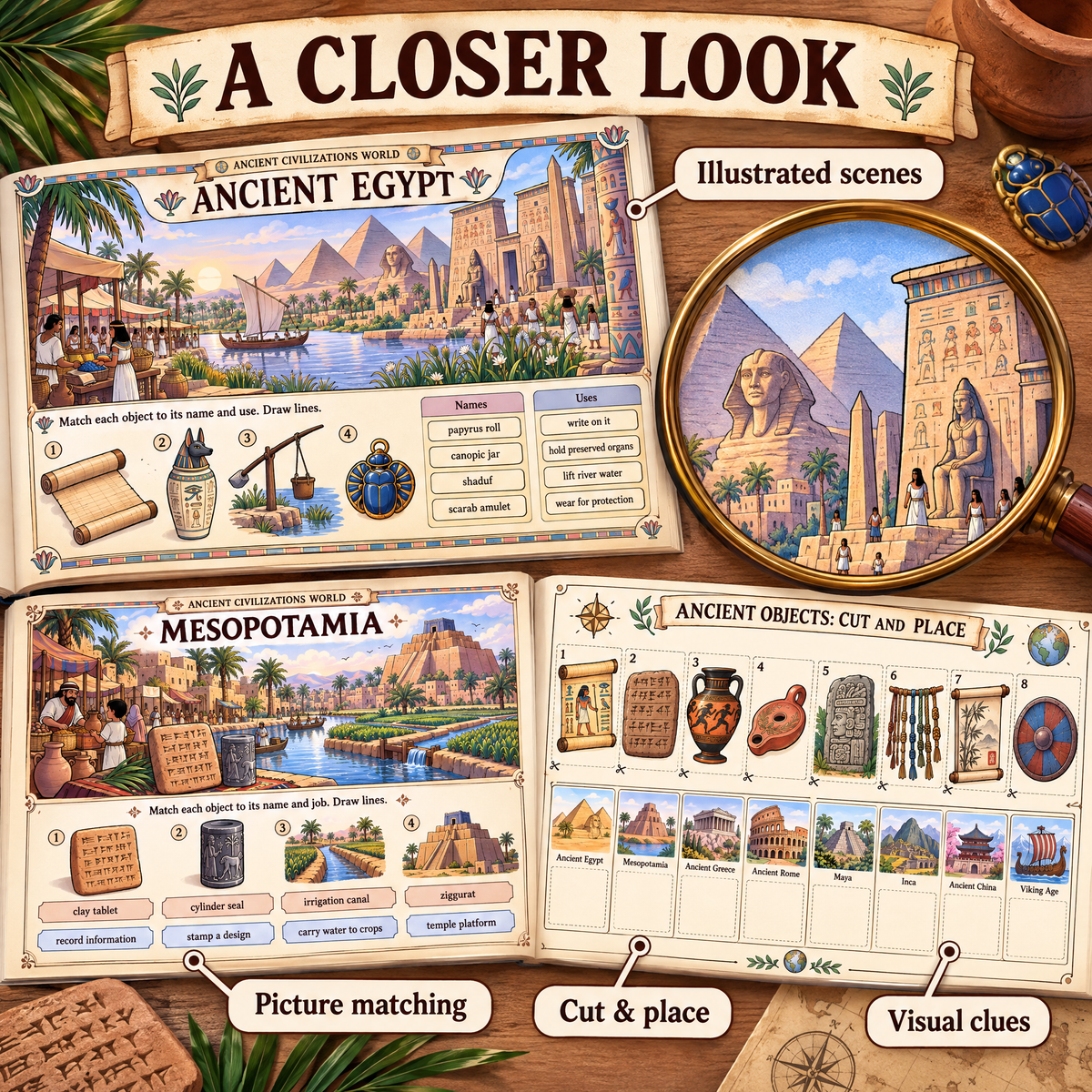 Ancient Civilizations World – Illustrated Activity Book