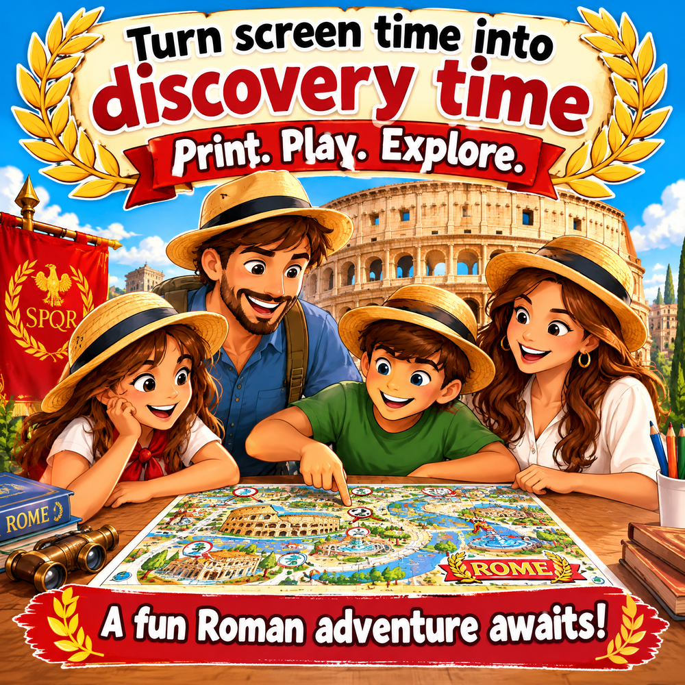 Explore Rome while searching for hidden anomalies - Printable PDF Activity Book