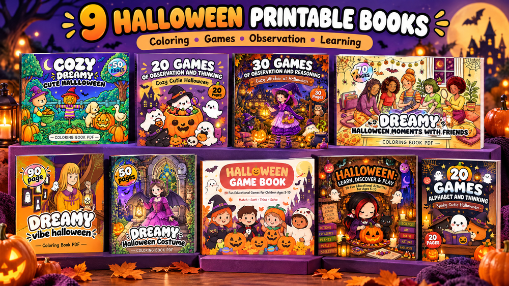The Halloween Collection  - Coloring Books and Learning Games for Spooky Season