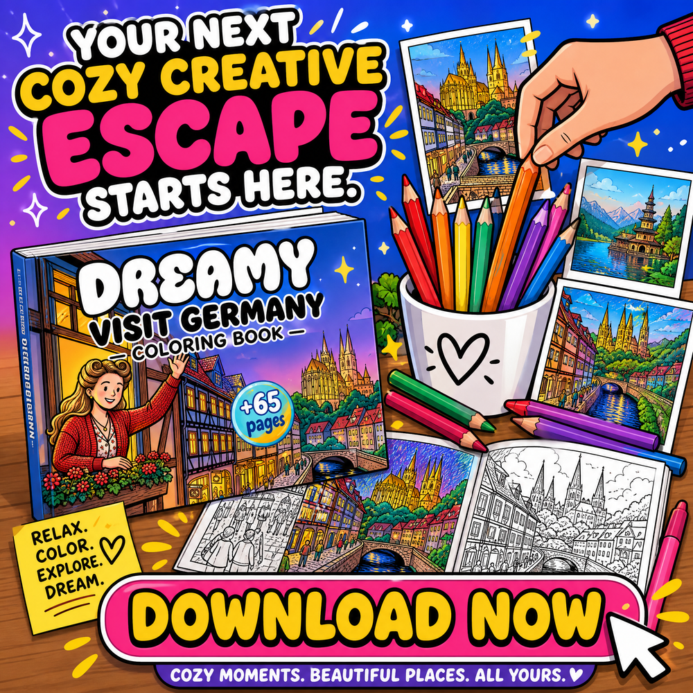 Dreamy Visit Germany: A Cozy Coloring Book for Adults &amp; Kids