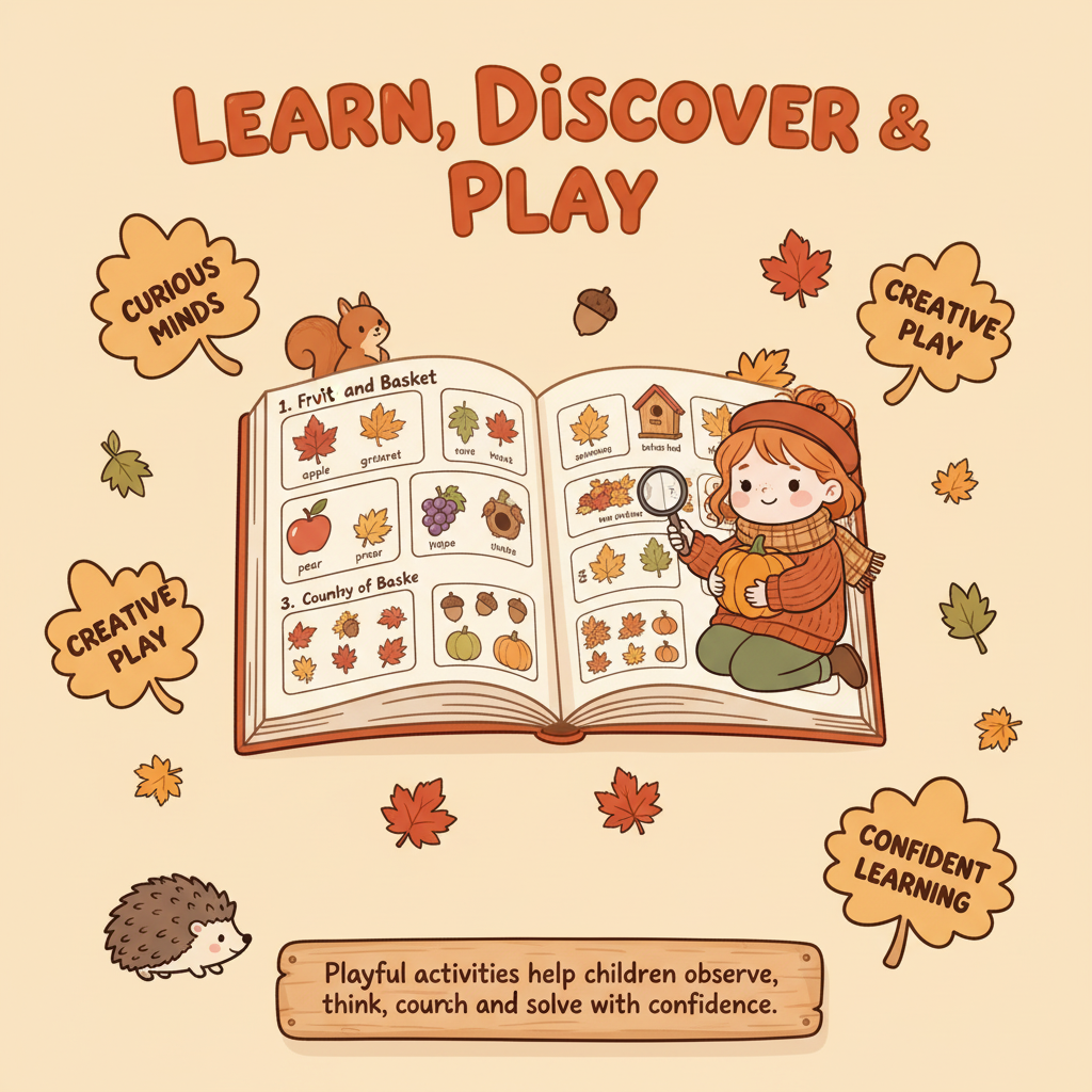 Autumn: Learn, Discover &amp; Play  Explore Autumn Through Counting, Matching, Patterns and Logic