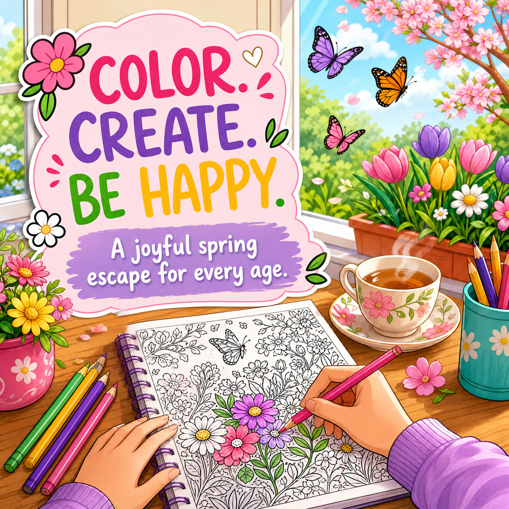 Dreamy Spring Coloring Book PDF