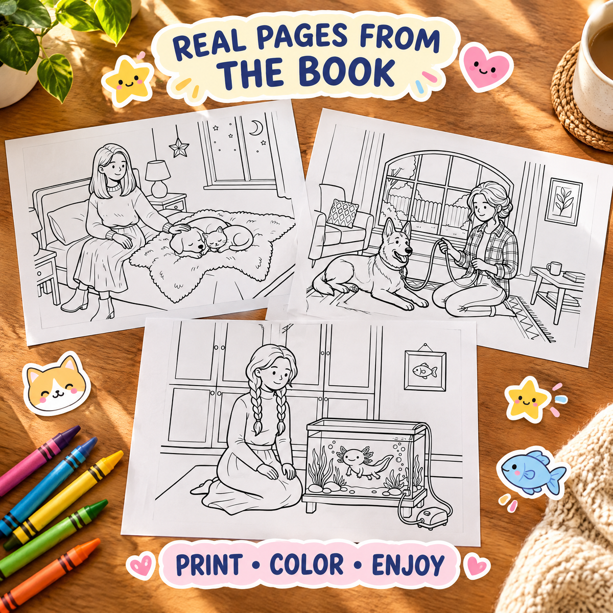 Dreamy Home Pets — Coloring Book