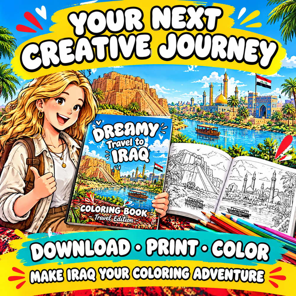 Dreamy Travel to Iraq – Coloring Book Travel Edition