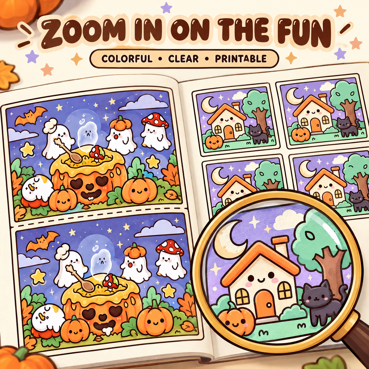 20 Games of Observation and Thinking  - Cozy Cutie Halloween Puzzles to Print and Play