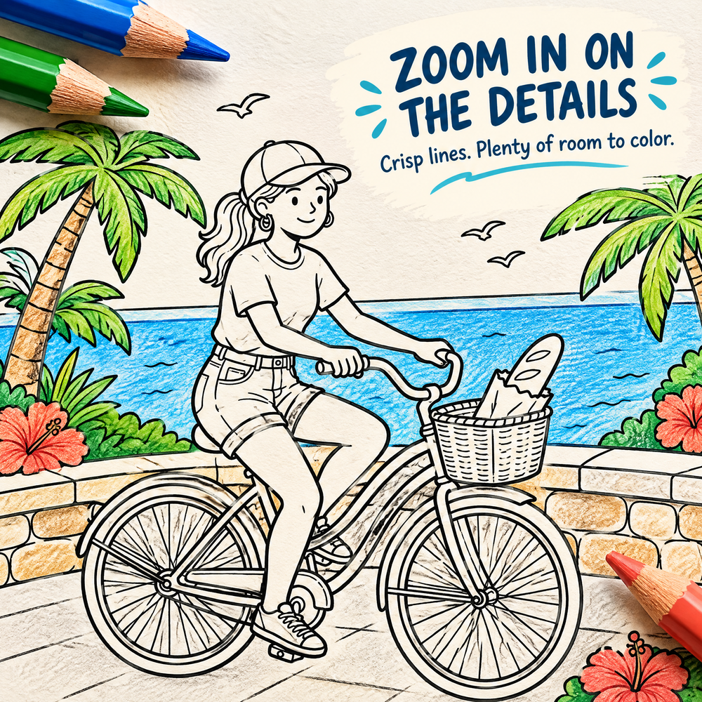 Dreamy Vacations &amp; Travel Coloring Book — 50+ Pages