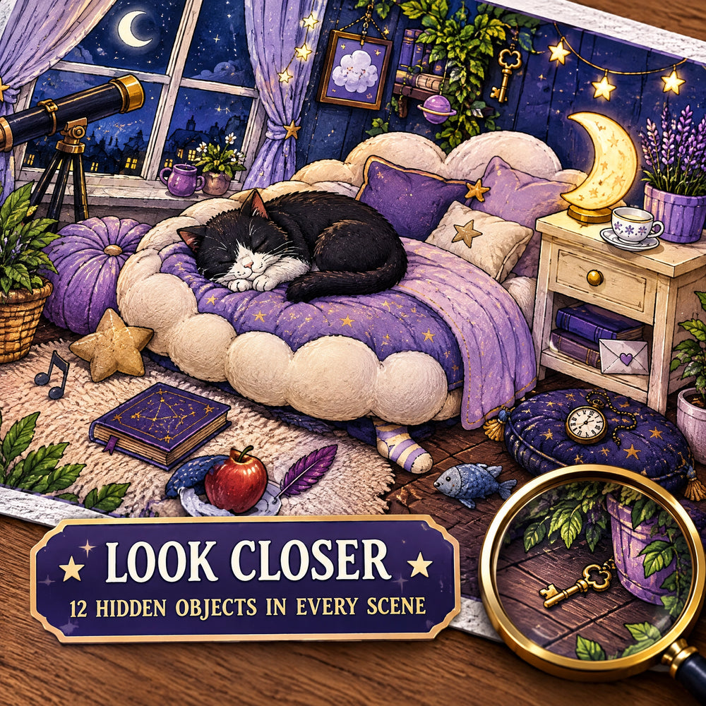 Cat's Dream World – Printable Hidden Objects Game