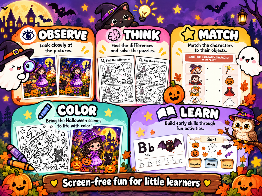 The Halloween Collection  - Coloring Books and Learning Games for Spooky Season