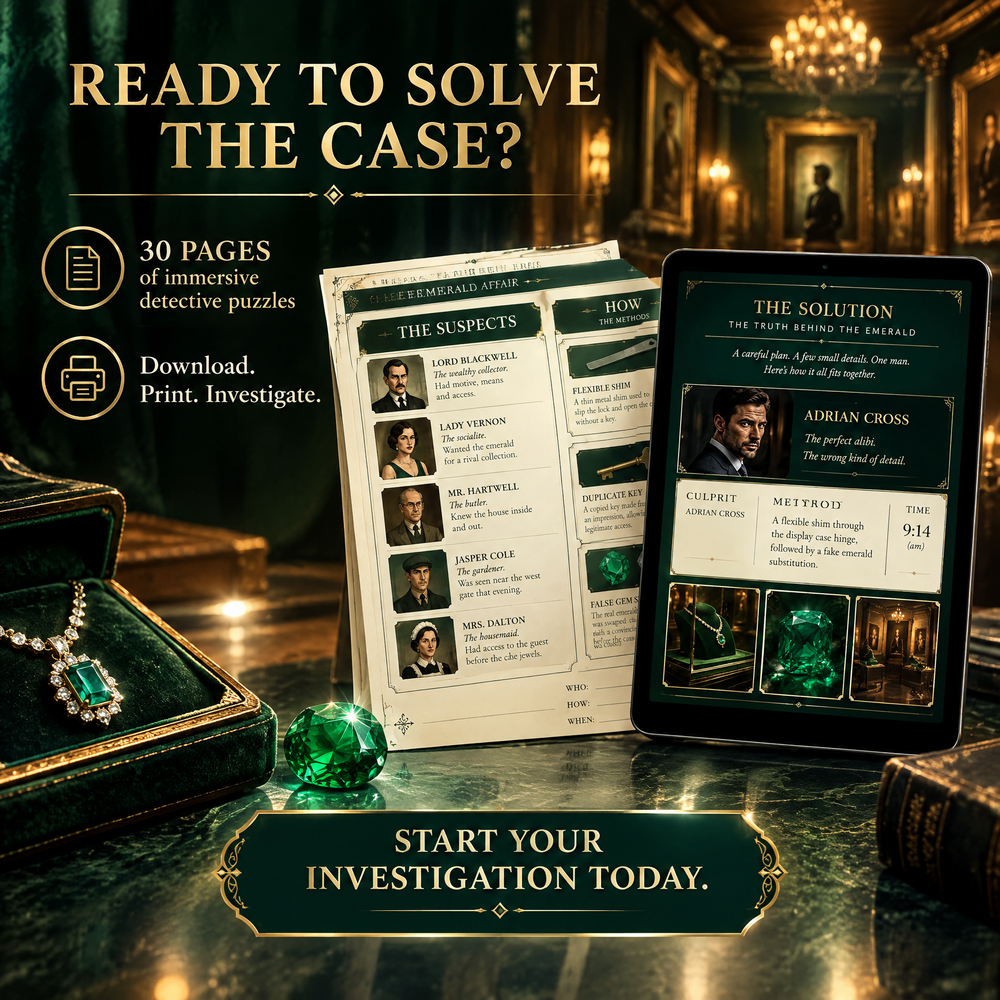 The Mystery of the Stolen Emerald – Interactive Detective Investigation