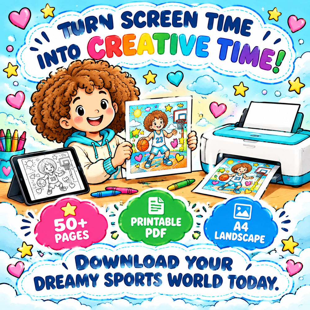 Dreamy Sports World: Coloring Book for Kid
