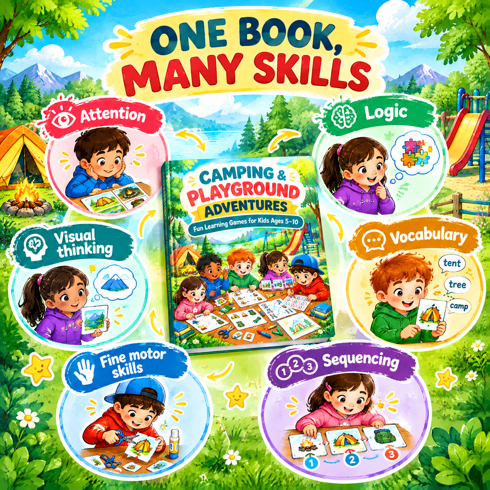 Kids in the Playground: 30 Fun Learning Games Printable PDF