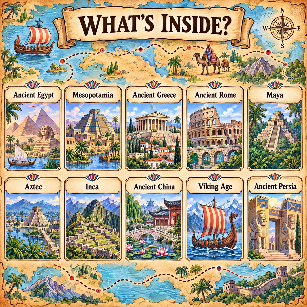Ancient Civilizations World – Illustrated Activity Book