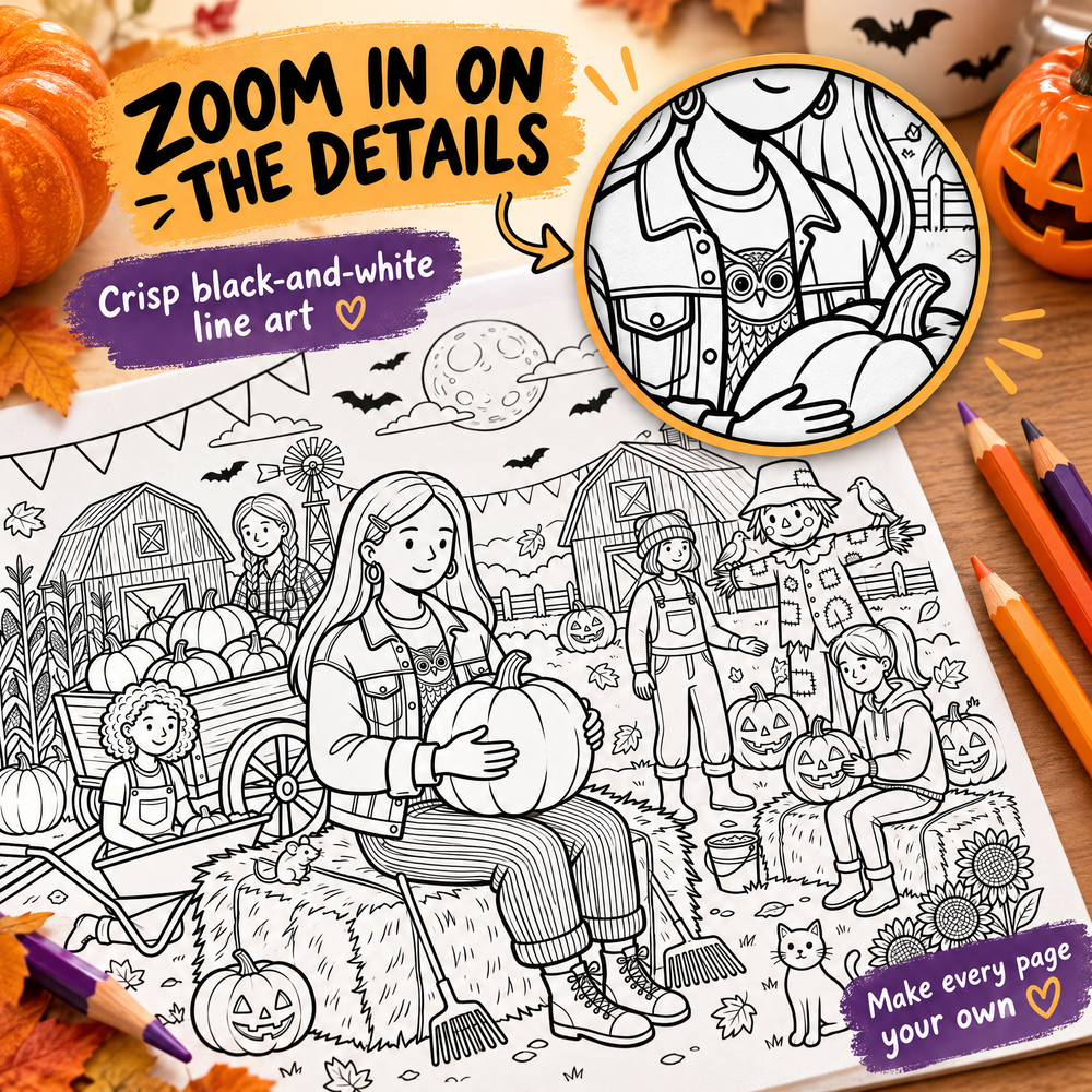 Dreamy Halloween Moments with Friends  A Coloring Book for Spooky Days and Cozy Nights
