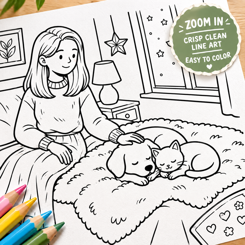 Dreamy Home Pets — Coloring Book