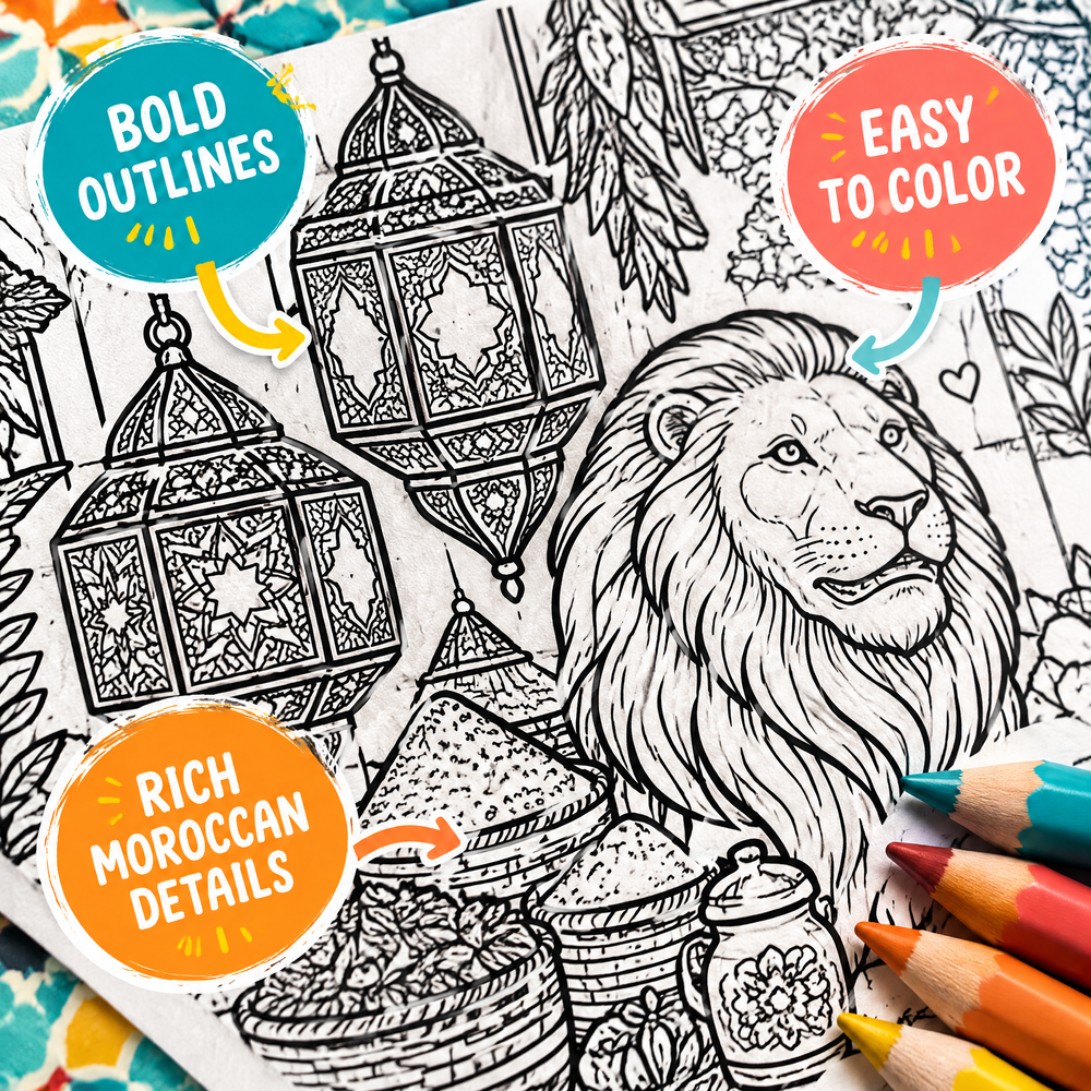 Dreamy – Visit Morocco: Coloring Book for Kid