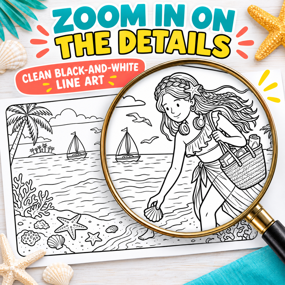 Dream Beach: Coloring and Activity Book