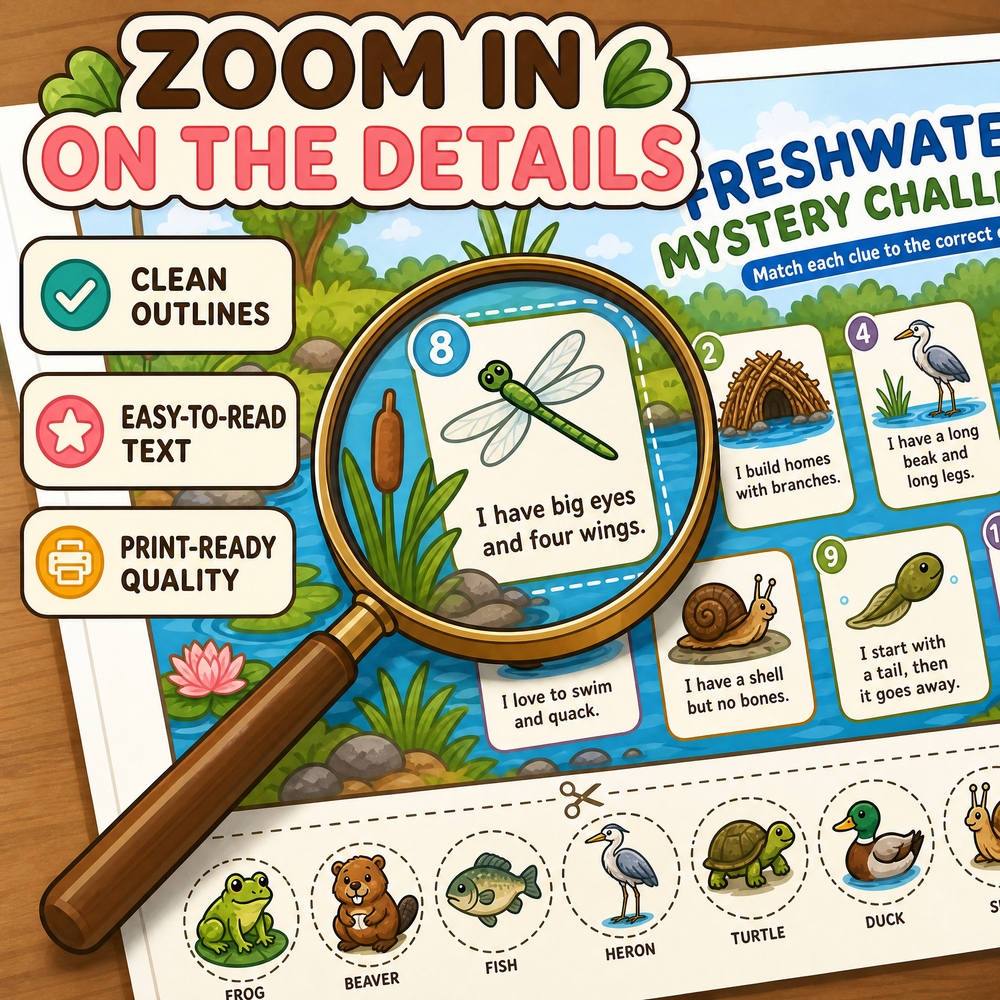 Freshwater Animals Educational Activity Book PDF
