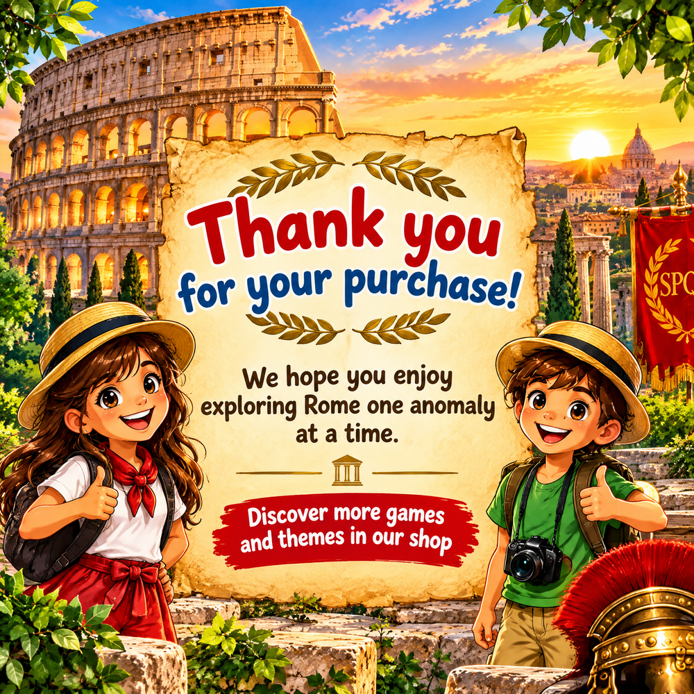 Explore Rome while searching for hidden anomalies - Printable PDF Activity Book