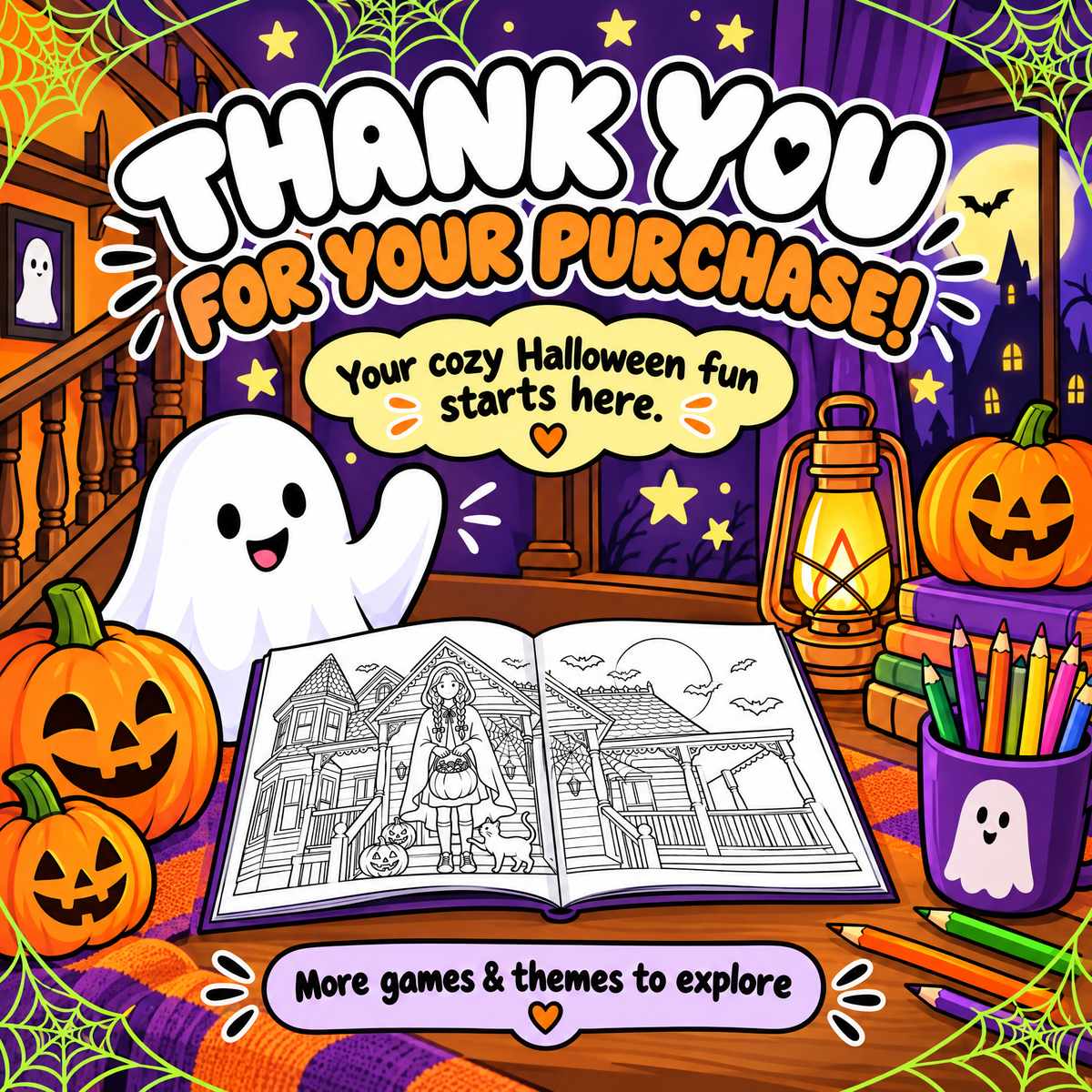 Dreamy Vibe Halloween Coloring Book PDF  Cozy Spooky Fun for Every Coloring Lover!