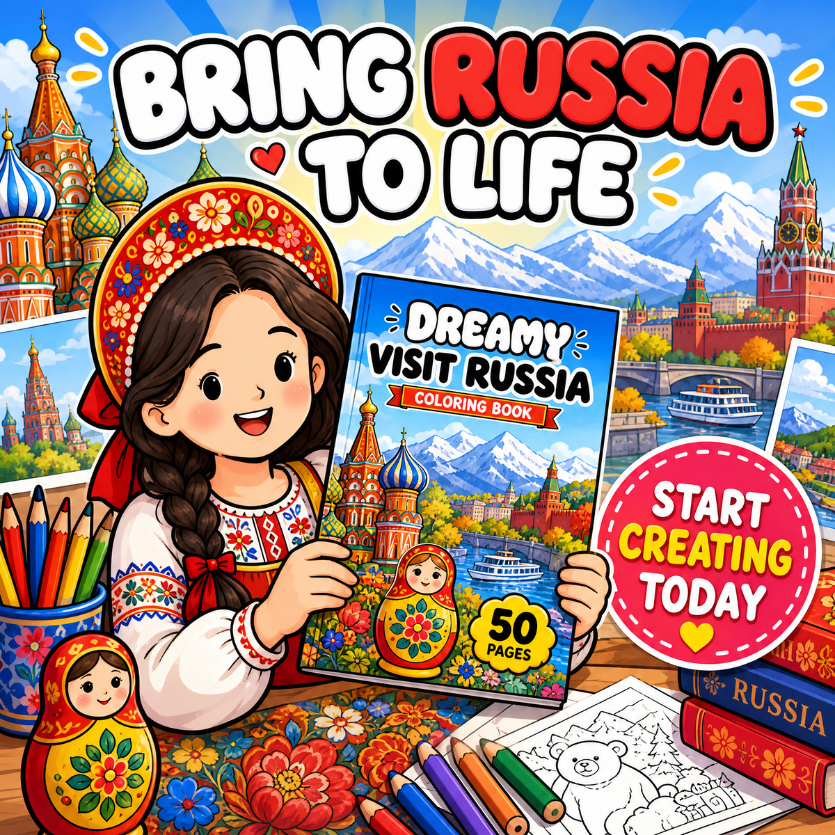 Dreamy – Visit Russia: Coloring Book