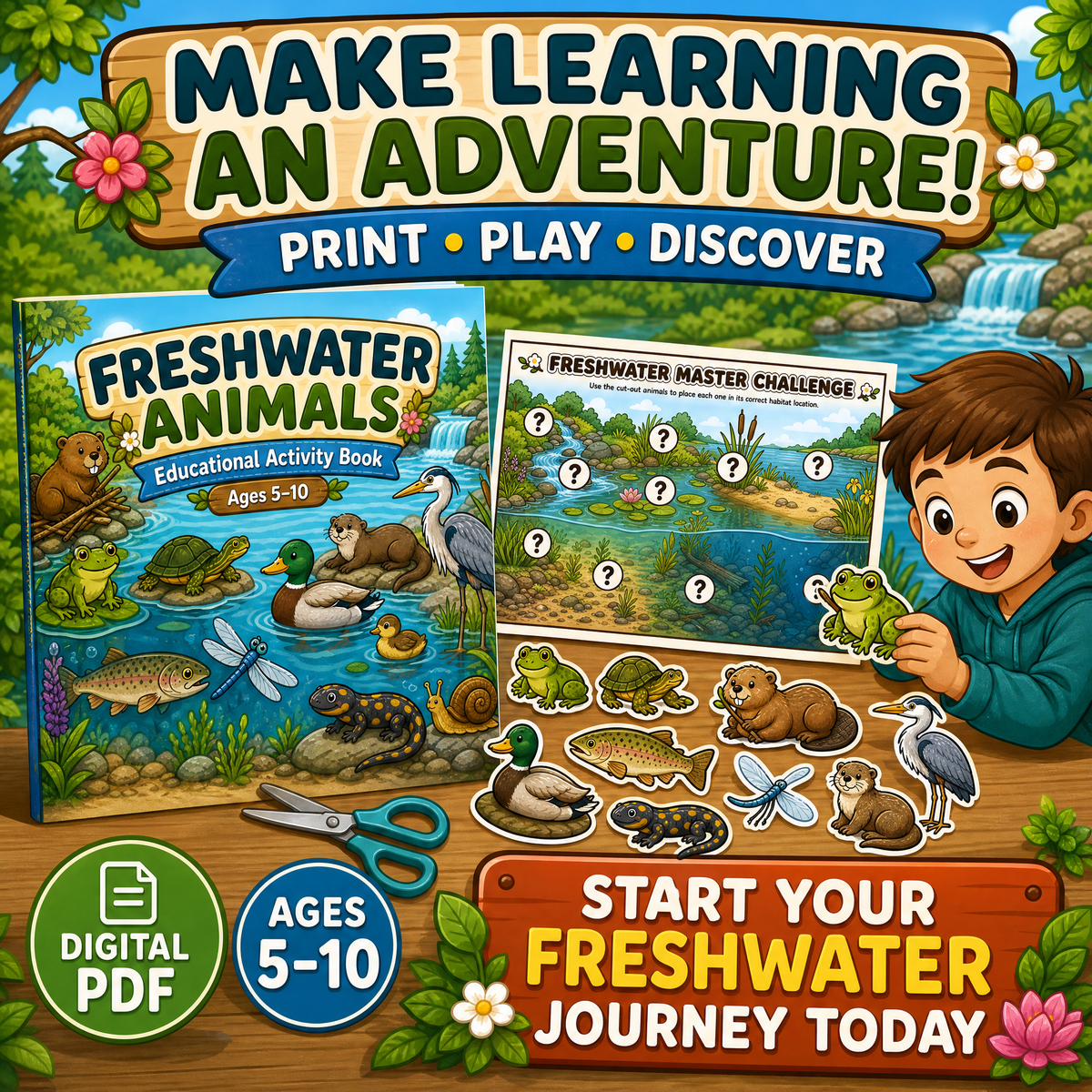 Freshwater Animals Educational Activity Book PDF