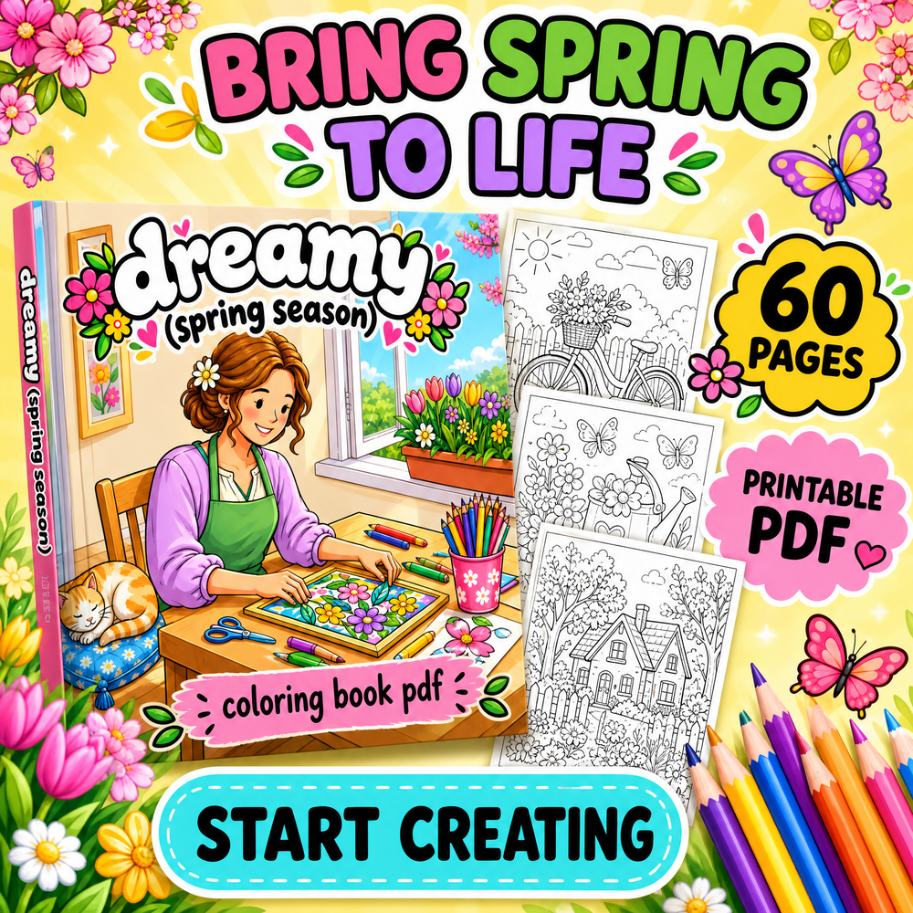 Dreamy Spring Coloring Book PDF