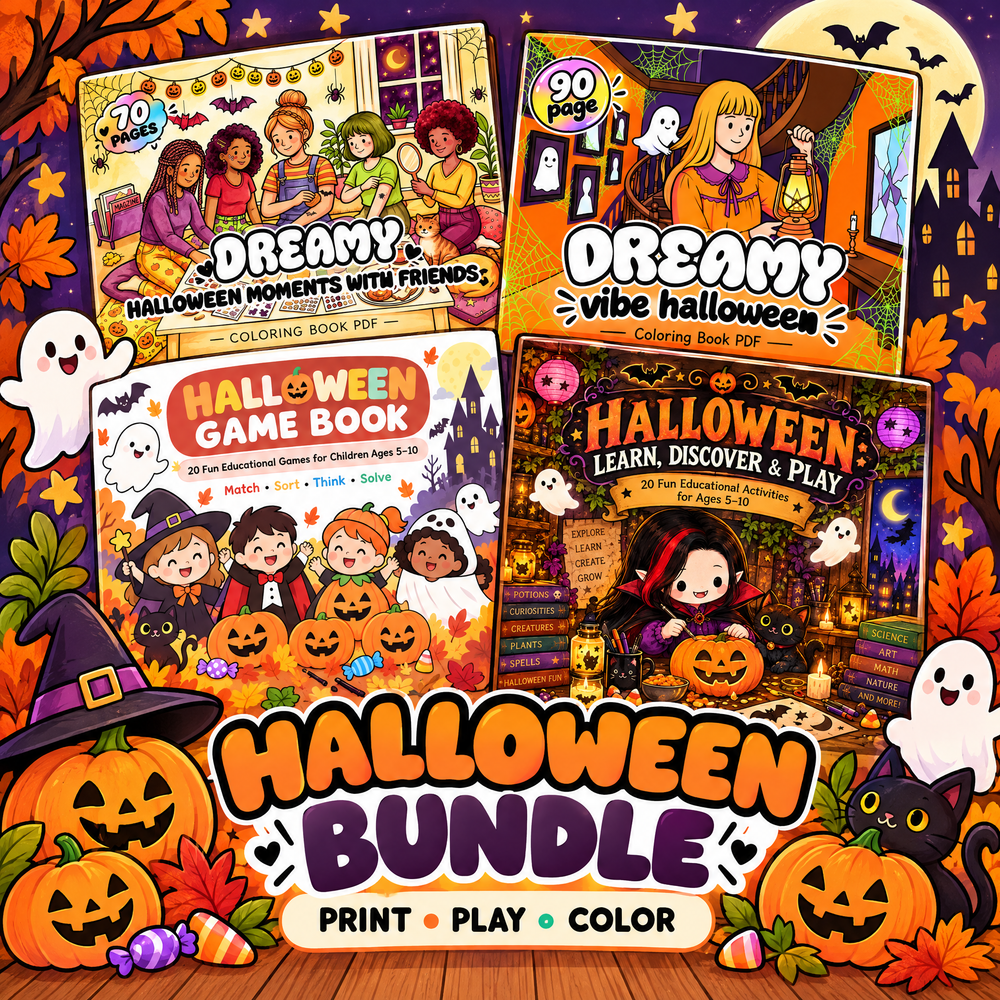 The Halloween Collection  - Coloring Books and Learning Games for Spooky Season