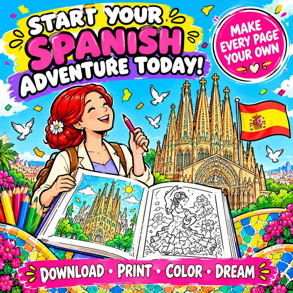 Visit Spain Dreamy – Colorful Spain Travel Coloring Book