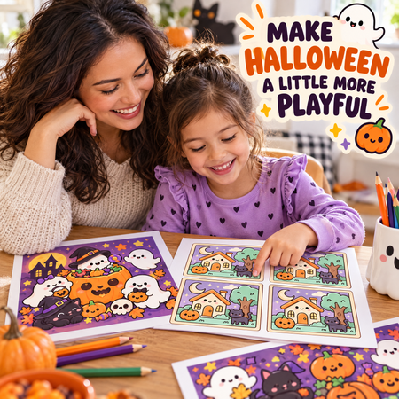 20 Games of Observation and Thinking  - Cozy Cutie Halloween Puzzles to Print and Play - real life photo 2