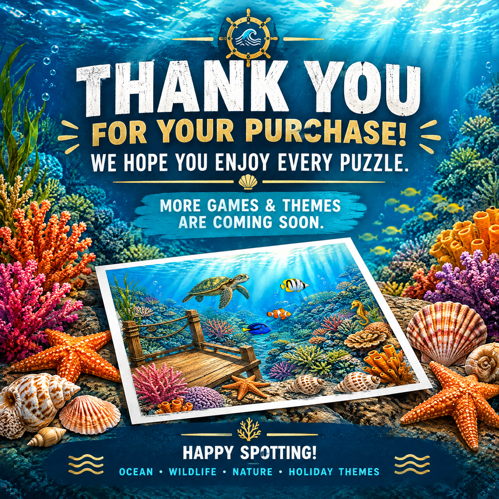 Find the Differences: Ocean Adventures – 20 Pages Printable PDF Activity Book