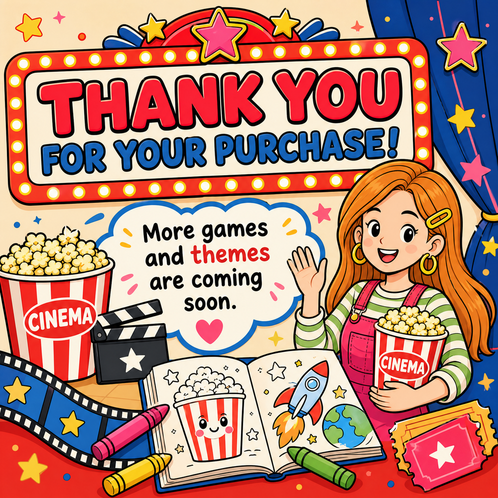 Dreamy Cat at Cinema: 50+ Cute Cinema Coloring Book for Kids