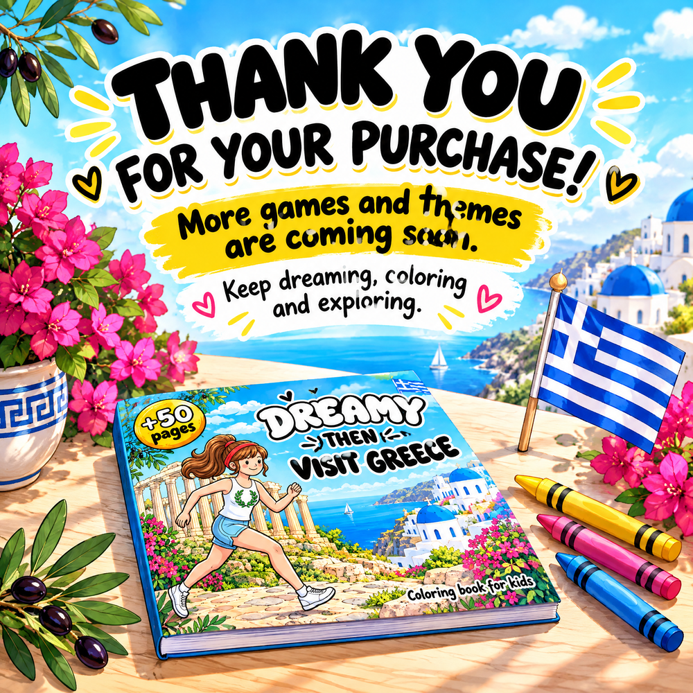 Dreamy Then Visit Greece — Coloring Book for Kids